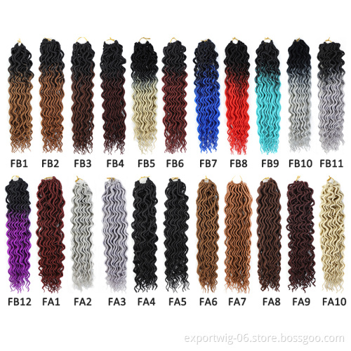 Synthetic Braiding Hair Extensions Wholesale  Faux Curly Locs Ombre Color Soft  Faux Curly Locs Crochet Braids Hair For Women